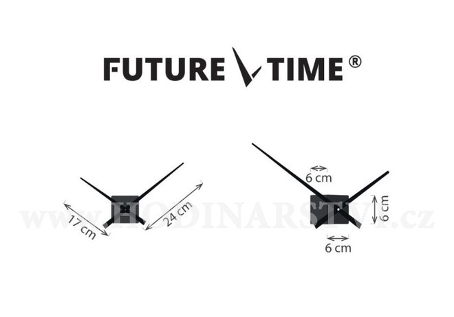 Designové nástěnné nalepovací hodiny Future Time FT3000BK Cubic black
