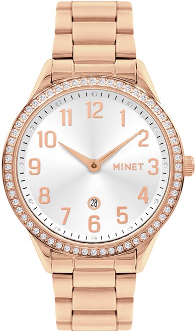 MINET Rose gold dámské hodinky AVENUE s čísly MWL5300