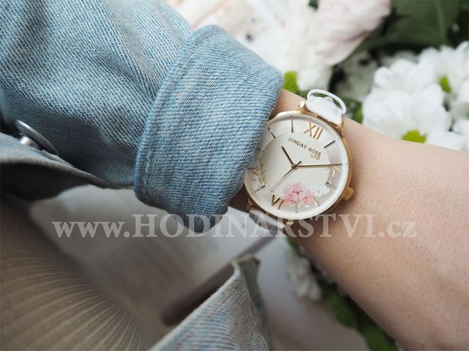 Hodinky SUNDAY ROSE Spirit TEA ROSE LEATHER SUN-S15