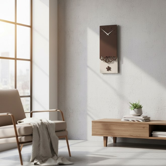 Hodiny CalleaDesign 56-11-1-69 Merletto Pendulum 59 cm čokoládová