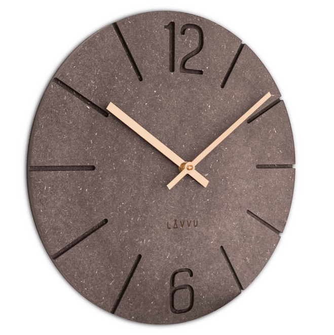 Lavvu LCT5024 - Hnědé hodiny Natur vyrobené v Čechách o průměru 34cm
