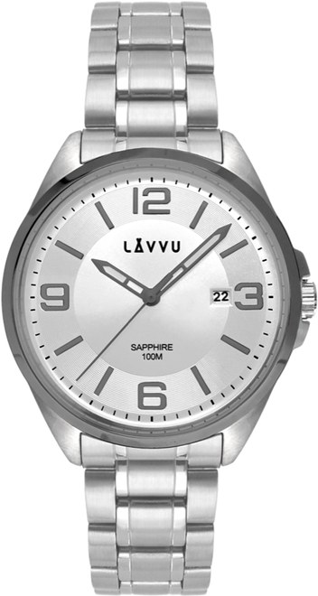 LAVVU Pánské hodinky se safírovým sklem HERNING Grey LWM0097