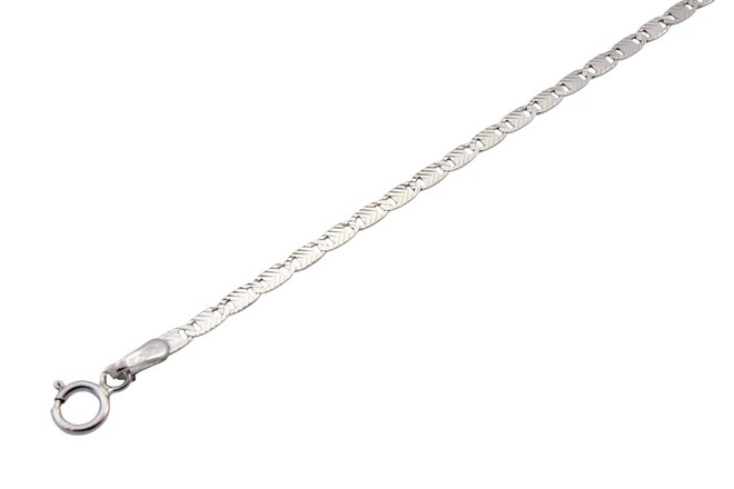 Zlatý 585/1000 náramek z bílého zlata žiletkový 1635