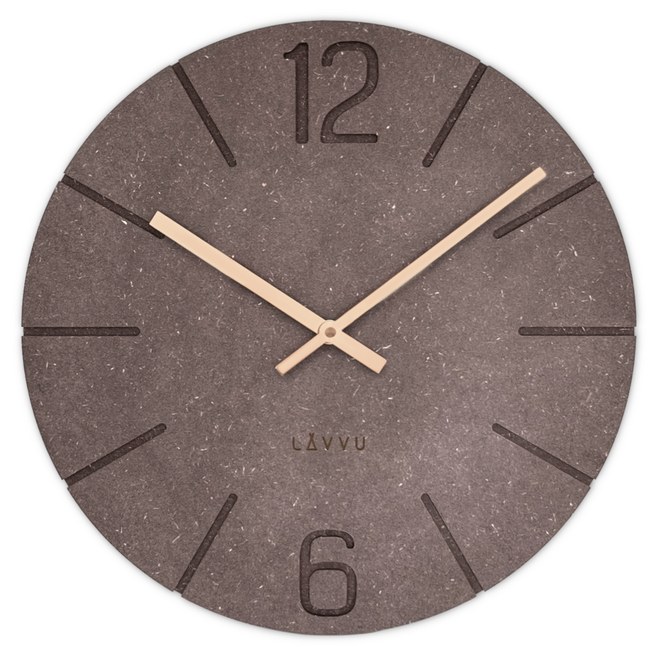 Lavvu LCT5024 - Hnědé hodiny Natur vyrobené v Čechách o průměru 34cm