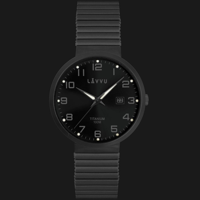 LAVVU LWM0222 Titanové pružné hodinky s vodotěsností LUNDEN Black