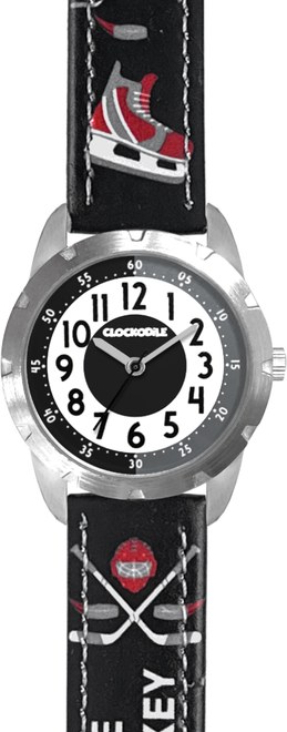 CLOCKODILE Svítící černé chlapecké hodinky HOKEJ