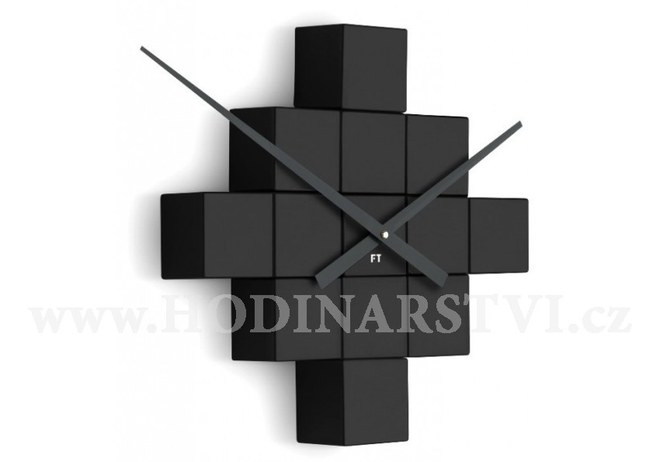 Designové nástěnné nalepovací hodiny Future Time FT3000BK Cubic black