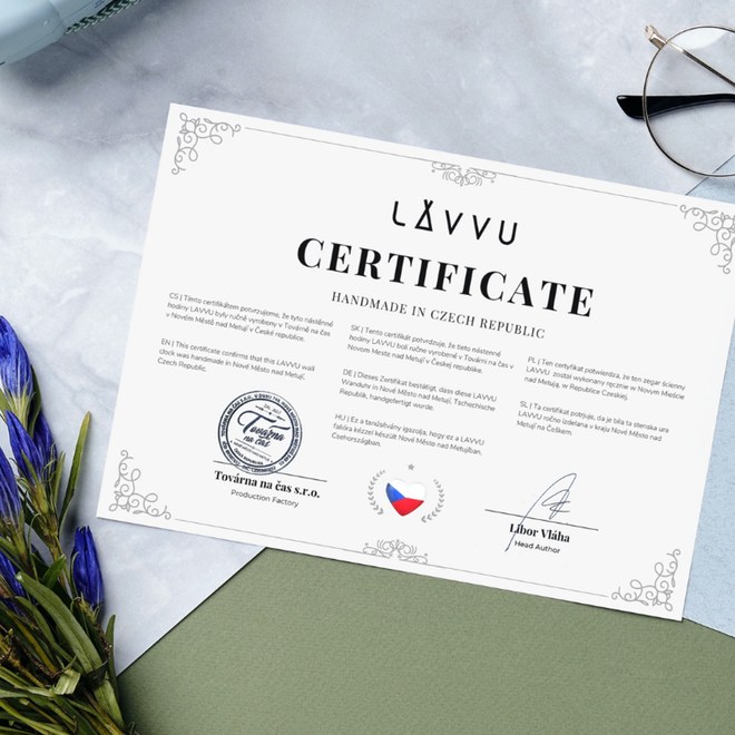 Lavvu LCT5010 - Stříbrné hodiny s kameny Nuance vyrobené v Čechách o průměru 49cm