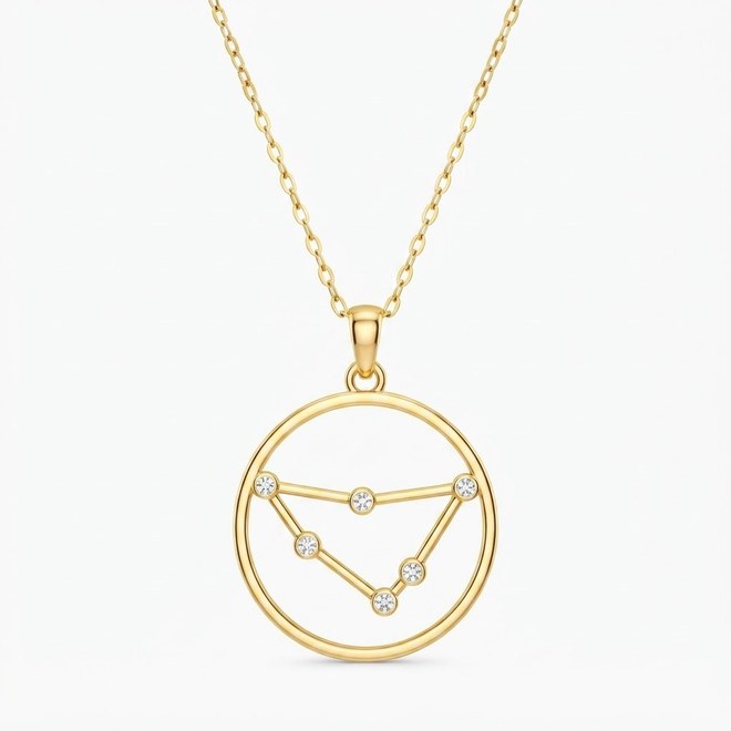 MINET Stříbrný rosegold náhrdelník Stars zvěrokruh KOZOROH Czech Crystal