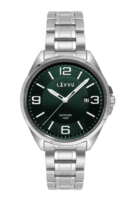 LAVVU Pánské hodinky se safírovým sklem HERNING Green LWM0089