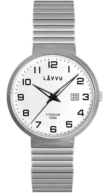 LAVVU LWM0220 Titanové pružné hodinky s vodotěsností LUNDEN White