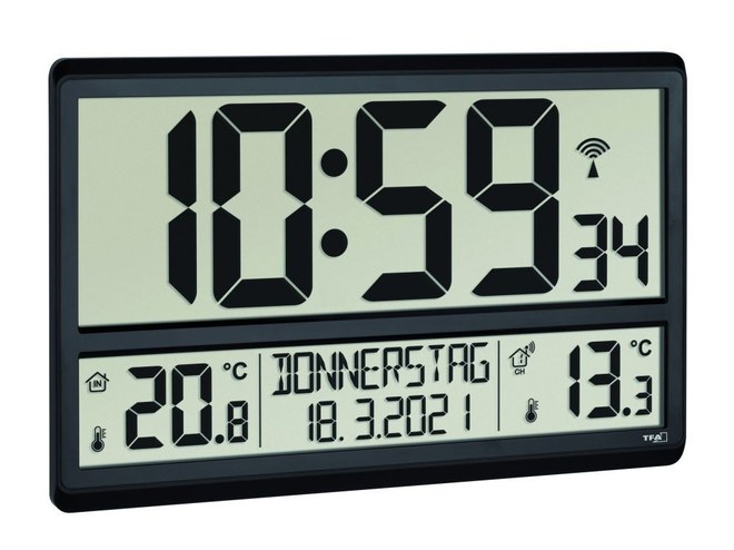 TFA 60.4521.01 - Nástěnné hodiny s vnitřní a vnější teplotou
