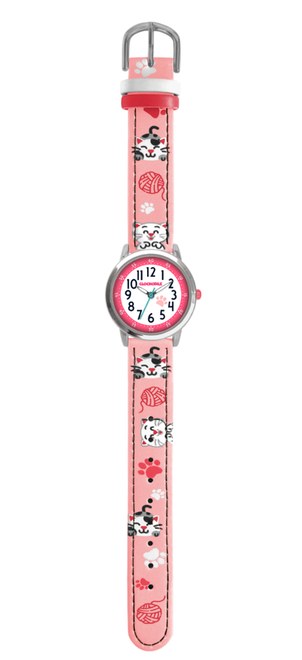 CLOCKODILE Růžové dívčí dětské hodinky KOČKY CWG5141