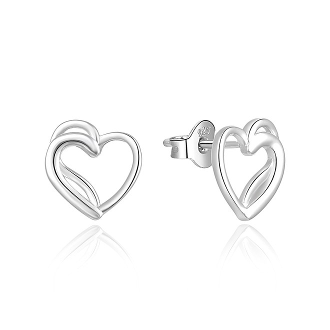 MOISS stříbrné 925/1000 náušnice SRDCE