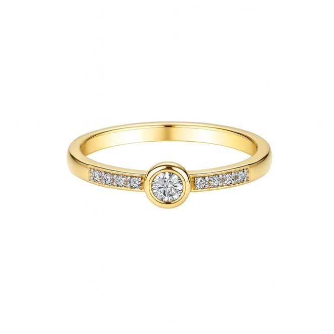 Zlatý 585/1000 prsten s briliantem 381.1253 0,08ct + 0,03
