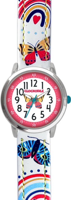CLOCKODILE Bílé dívčí dětské hodinky MOTÝL