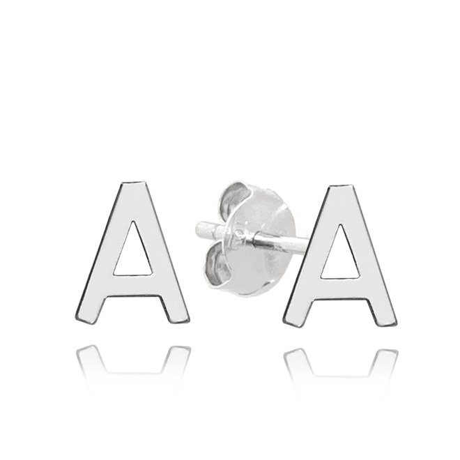 MINET Stříbrné 925/1000 náušnice písmeno "A"