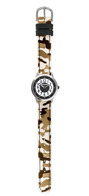 CLOCKODILE Svítící hnědé chlapecké dětské hodinky ARMY s maskáčovým vzorem