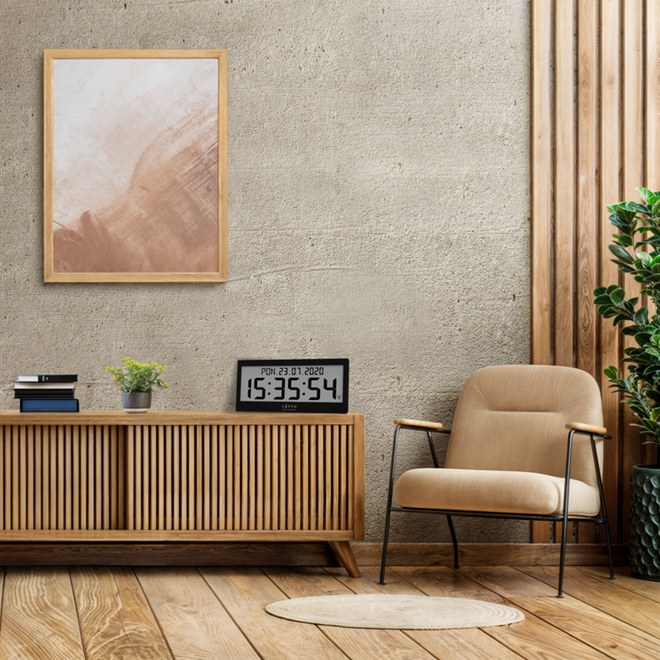 Černé digitální hodiny s češtinou LAVVU MODIG řízené rádiovým signálem LCX0011