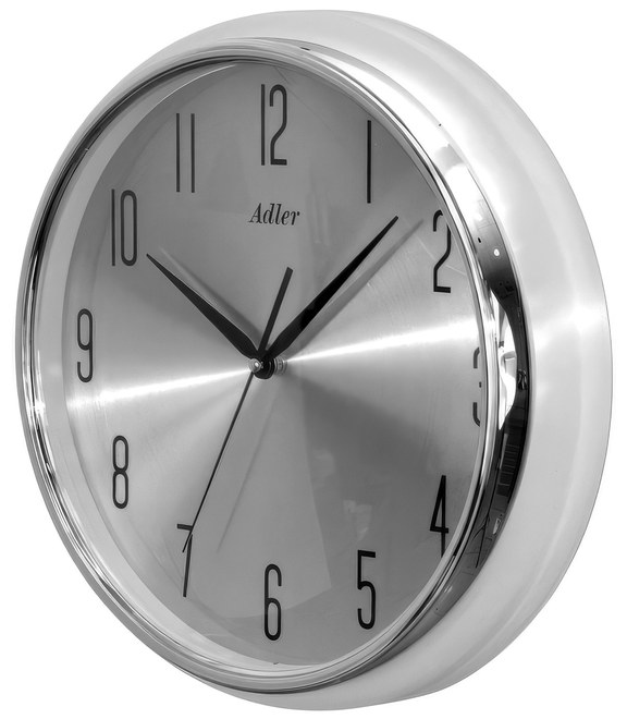 Adler 30286-silver- moderní hodiny s kovovým ciferníkem kryté zaobleným sklem
