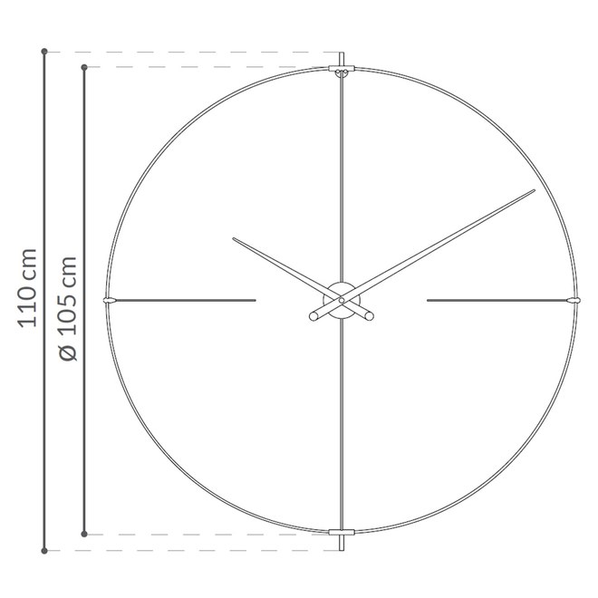 Designové nástěnné hodiny Nomon Bilbao N BilbaoBN černé 110cm