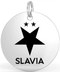Malý ocelový přívěsek s logem klubu Slavia