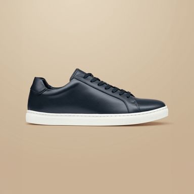 Charles Tyrwhitt Leather and Textile Sneakers — Dark Chocolate