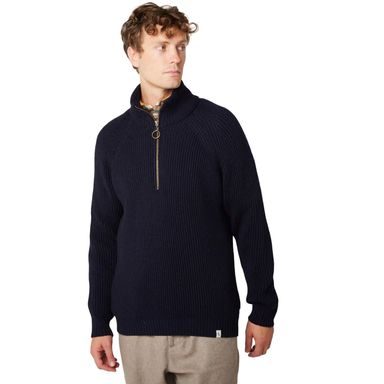 Peregrine Ford Zip Neck Jumper — Navy