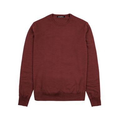 Maglione in lana merino John & Paul - bordeaux (U-neck)