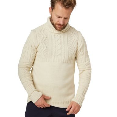 Peregrine Fisherman Roll Neck Jumper — Ecru