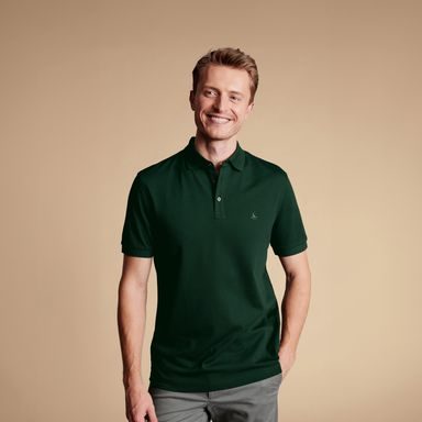 Charles Tyrwhitt Pique Polo — Dark Green