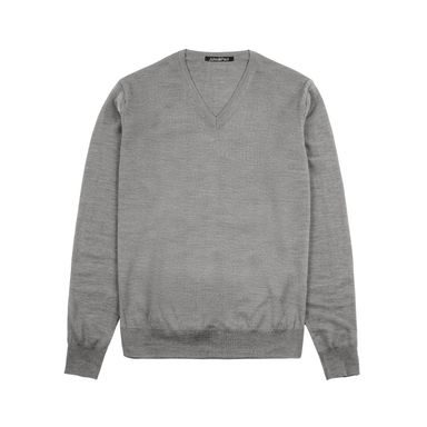 Maglione in lana merino John & Paul - grigio (V-neck)