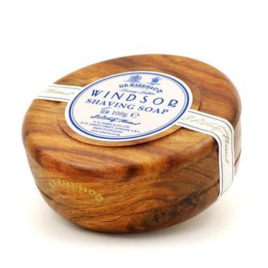 Ciotola di legno scuro con sapone da barba D.R. Harris - Windsor (100g)