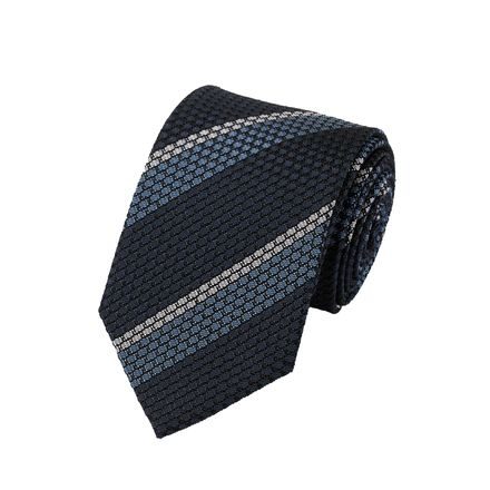 Charles Tyrwhitt Silk Grenadine Striped Italian Tie — Navy / Ocean Blue