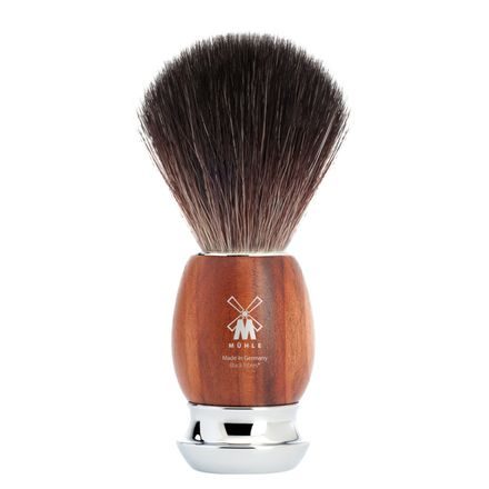 Pennello da barba medio Mühle VIVO con setole sintetiche (Black Fibre, legno di prugna)