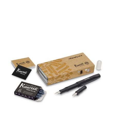 Kaweco piccolo set calligrafico in scatola di latta - nero
