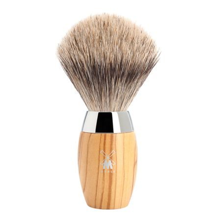 Pennello da barba medio Mühle KOSMO con setole di tasso (fine badger, legno d'ulivo)