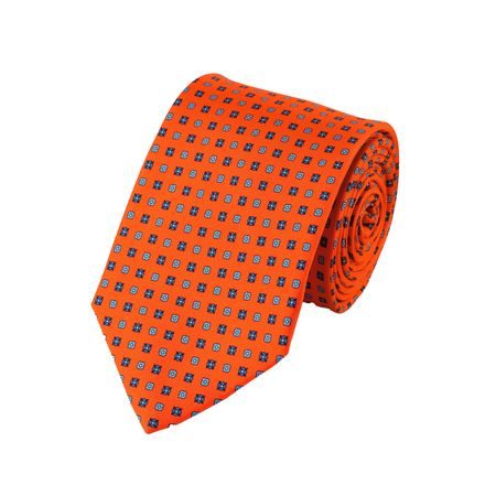 Charles Tyrwhitt Silk Geo Print Tie — Orange