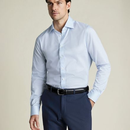 Charles Tyrwhitt Luxury Stripe Shirt — Ice Blue