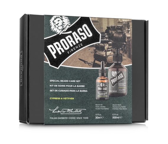 Set regalo con olio e sapone per la barba Proraso Cypress &amp; Vetyver