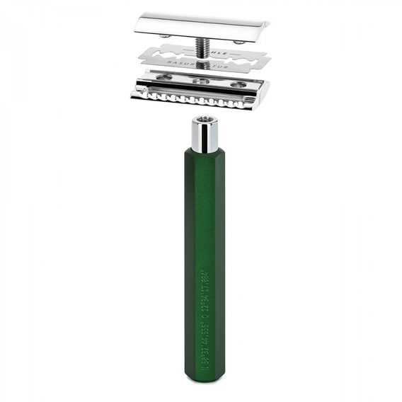Rasoio Mühle Hexagon by Mark Braun a guardia chiusa - verde