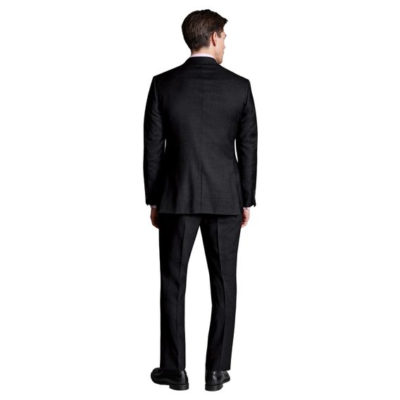 Charles Tyrwhitt Natural Stretch Twill Suit Jacket — Black