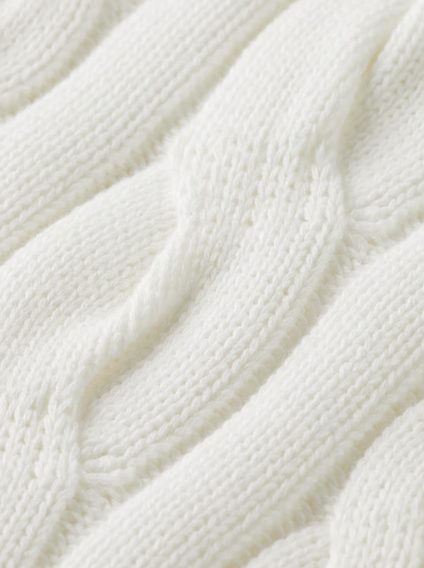 Scotch & Soda — V-Neck Drop Shoulder Cable Knit Pullover