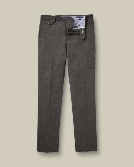 Charles Tyrwhitt Wool Stretch Trousers — Grey