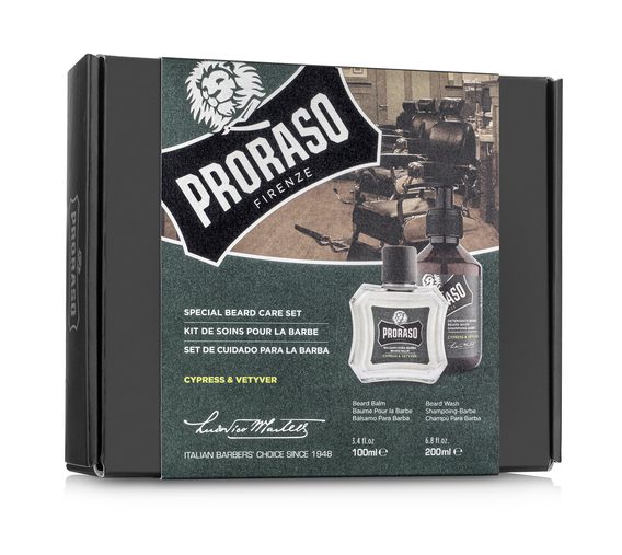 Set regalo con balsamo e sapone per la barba Proraso Cypress &amp; Vetyver