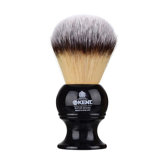 Pennello da barba extra large Kent BLK12S con setole sintetiche - nero