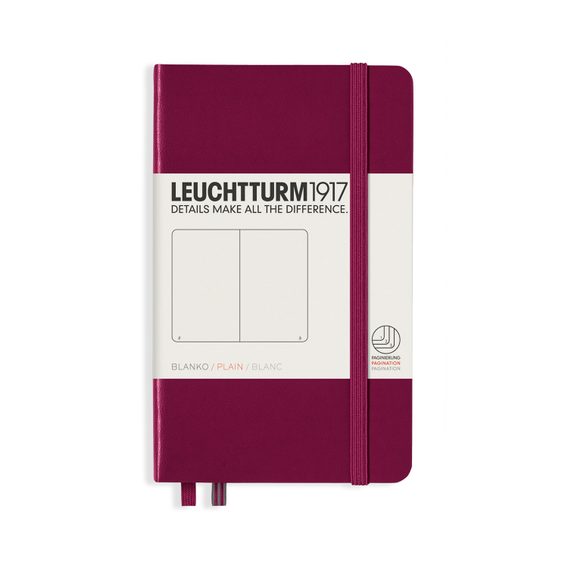 Taccuino tascabile LEUCHTTURM1917 Pocket Hardcover Notebook - A6, copertina rigida, senza righe, 187 pagine