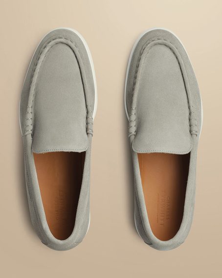 Charles Tyrwhitt Slip-On Suede Loafers — Light Grey