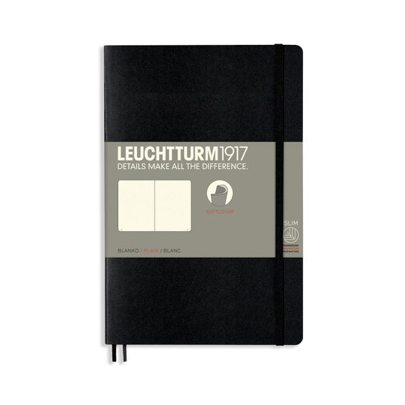 Taccuino piccolo LEUCHTTURM1917 Paperback Softcover Notebook - B6+, copertina morbida, senza righe, 123 pagine