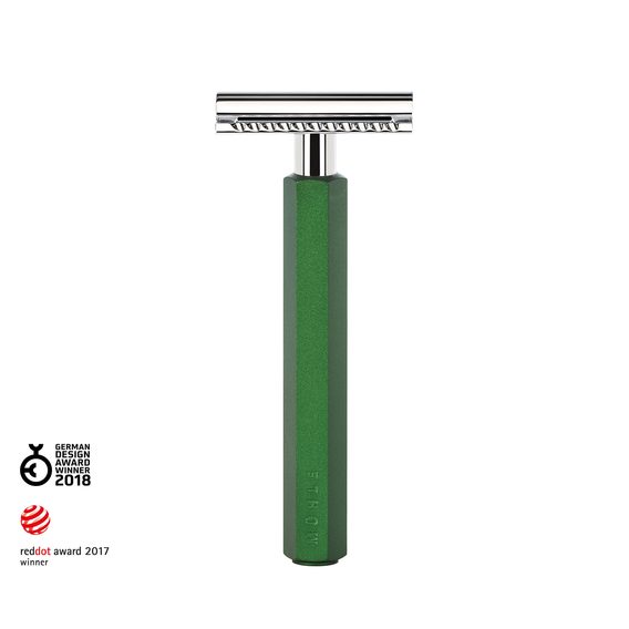 Rasoio Mühle Hexagon by Mark Braun a guardia chiusa - verde